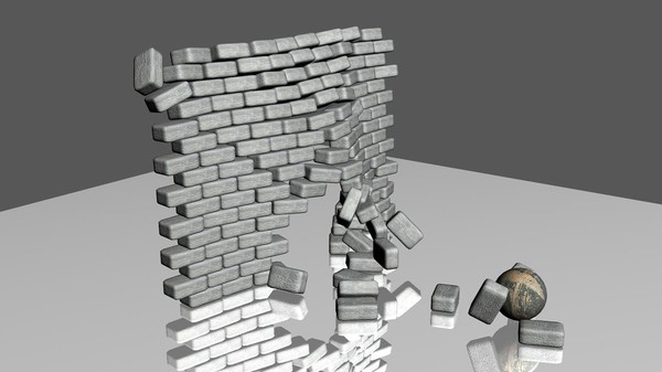 rigged collapsing wall 3d model - Block Wall Collapsing by Game Model Creations